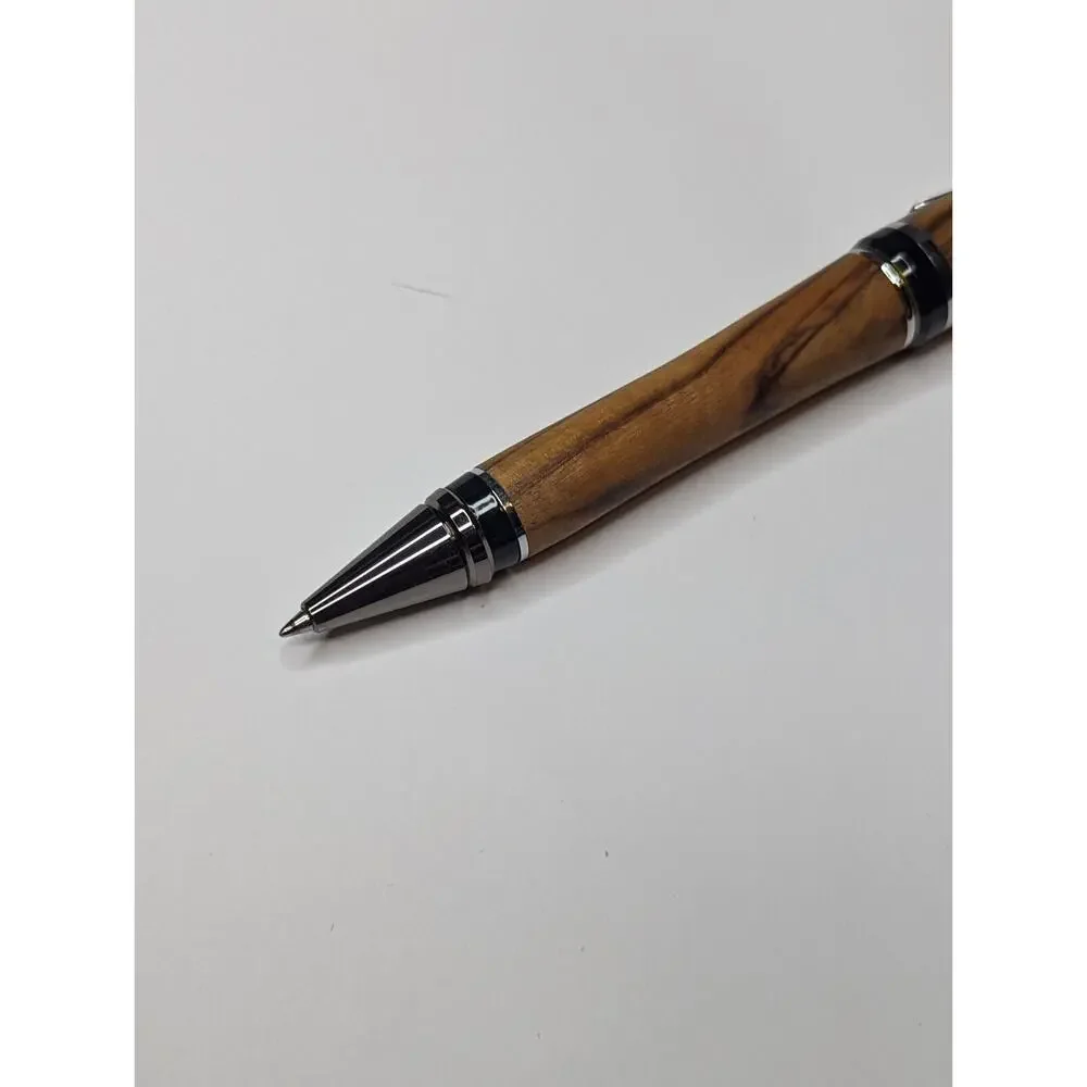 Graduate Twist Pen Silver Metal Finish Oak‎ Body Hand Turned Pen